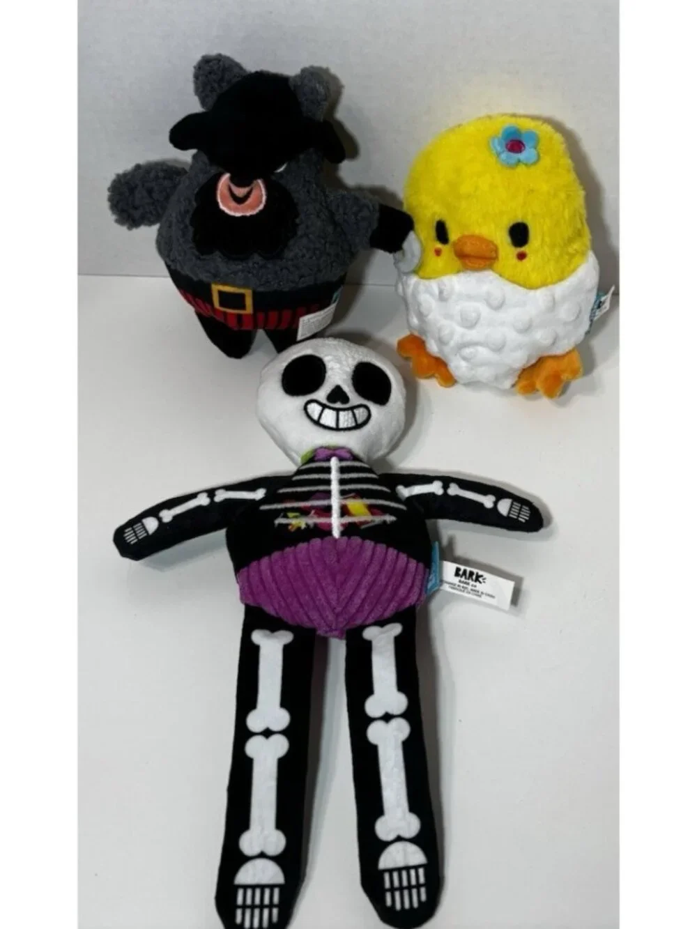 Bark Box Dog Toys Lot Of 3 Halloween Skeleton Pirate Sunny Spot Chick